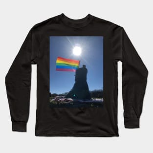 Pride Flag in Lesbian Boot Long Sleeve T-Shirt